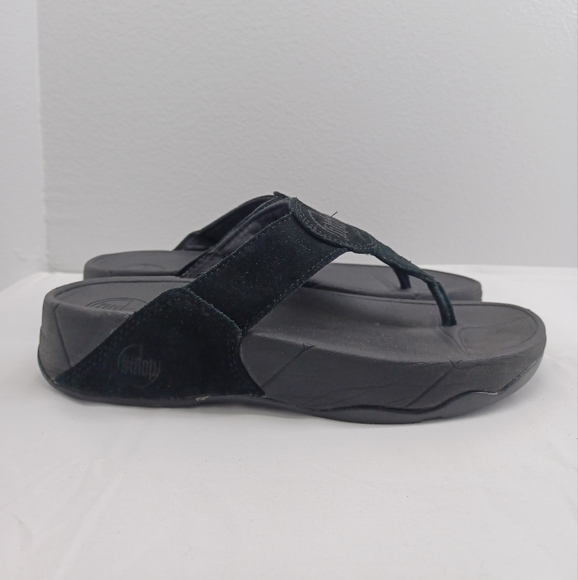 Fitflop suede black thong sandals Women’s  size 7 - Picture 5 of 12